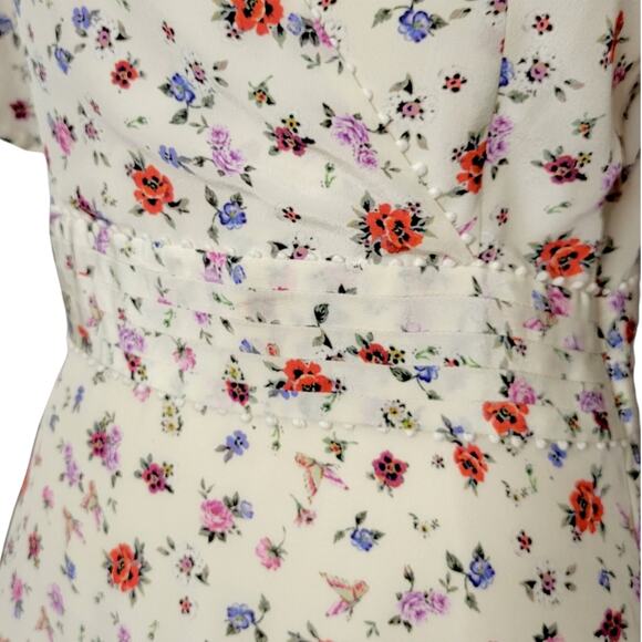 The Kooples Mixed Print Floral 100% Silk Dress White Size Small New With Tag - Picture 12 of 15